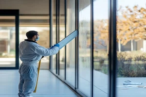 nettoyage d'une fenetre en aluminium